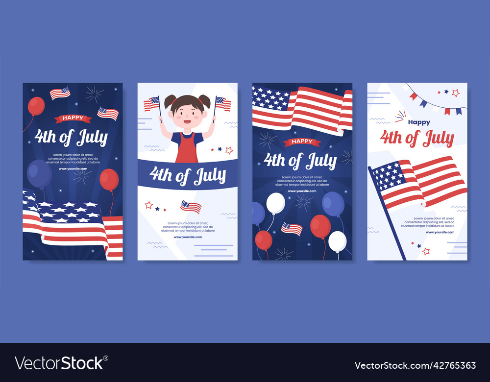4 Juli glückliche Unabhängigkeit Tag usa Geschichten vector image 4 Juli glückliche Unabhängigkeit Tag usa Geschichten