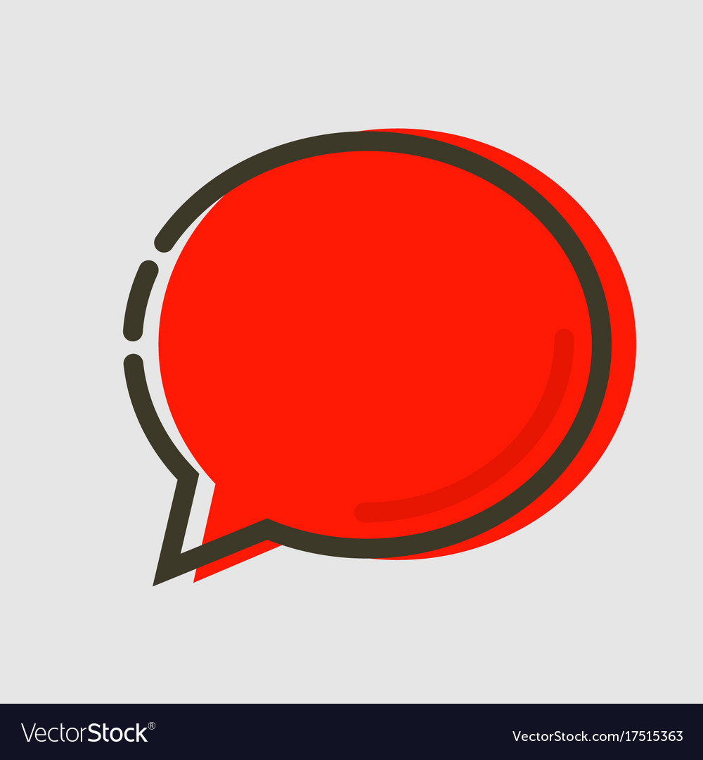 Abstract Flat Red Chat Icon Royalty Free Vector Image