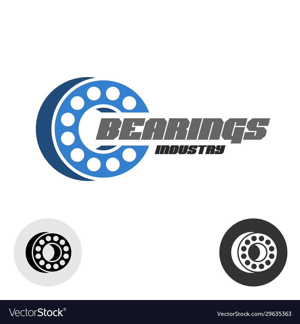 Bearings industry logo with text ball bearings 3d Vector Image