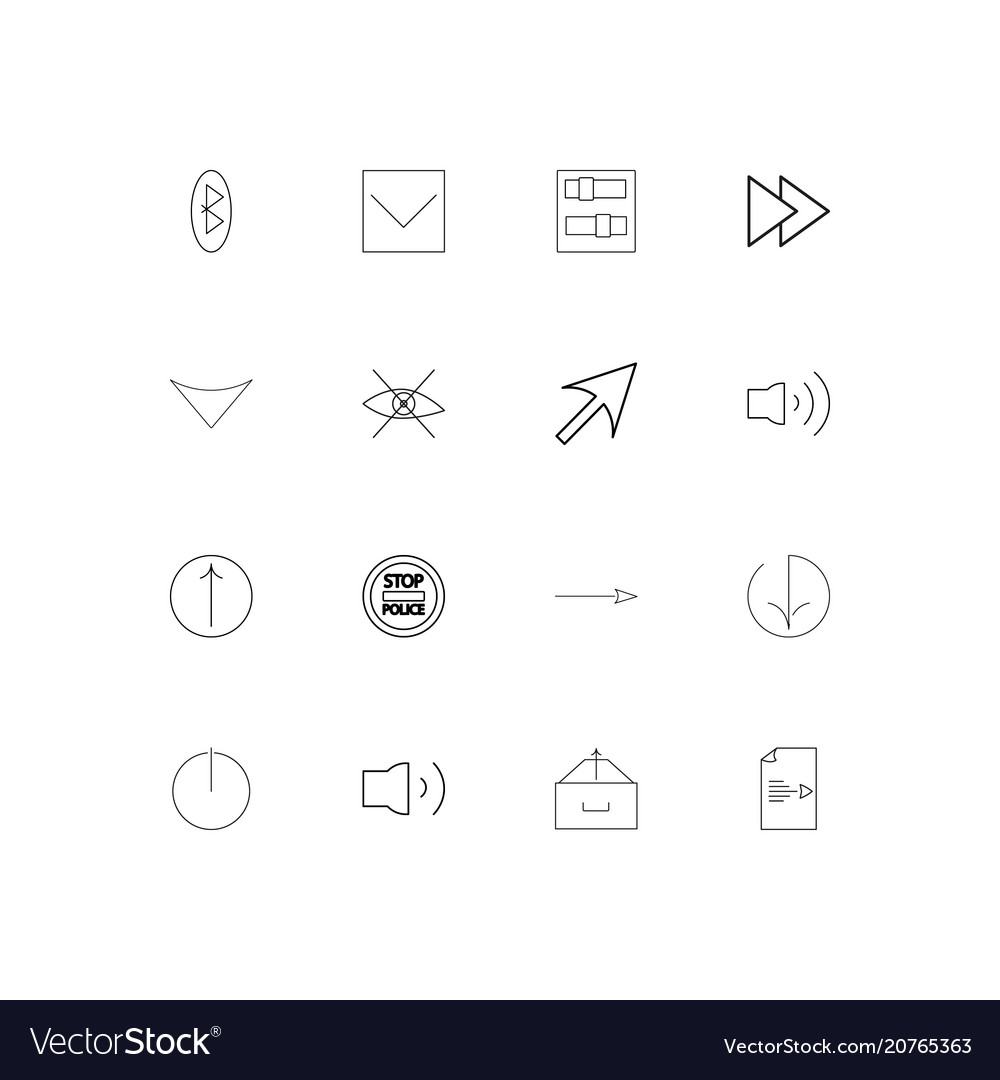 Buttons linear thin icons set outlined simple