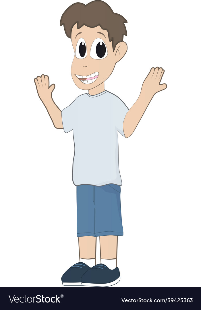 Cartoon of a friendly boy