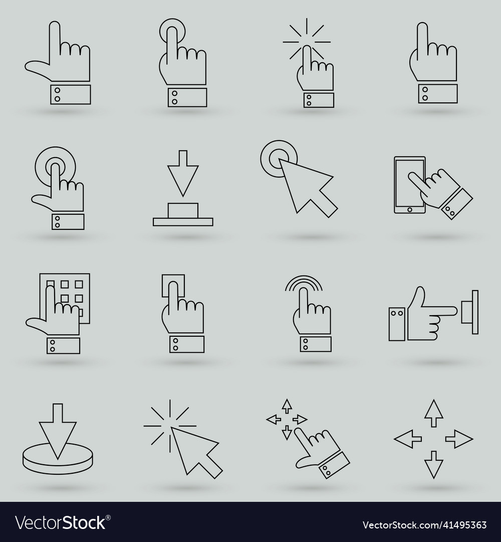 Click set of buttons related icons contains