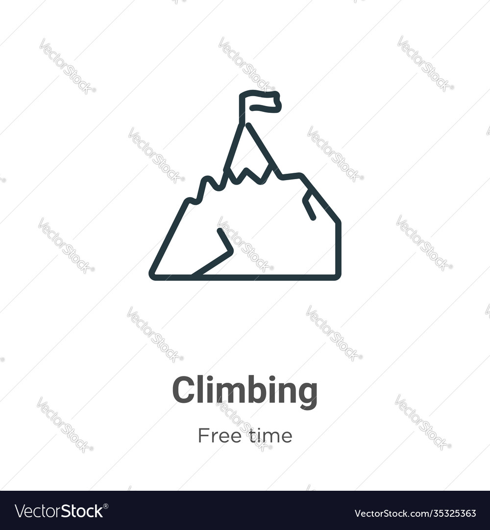 Climbing outline icon thin line black