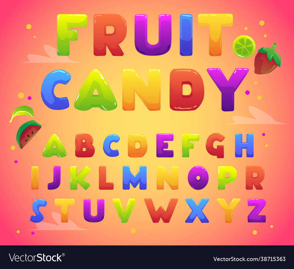 Colorful banner with sweet candy english