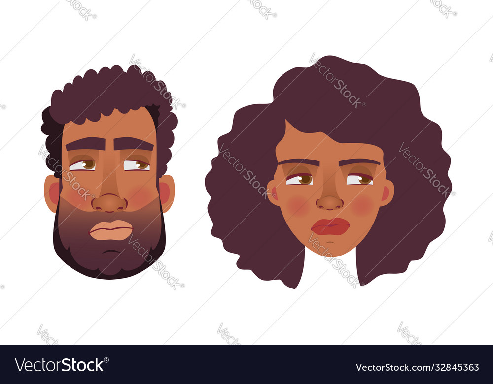 Face african man and woman