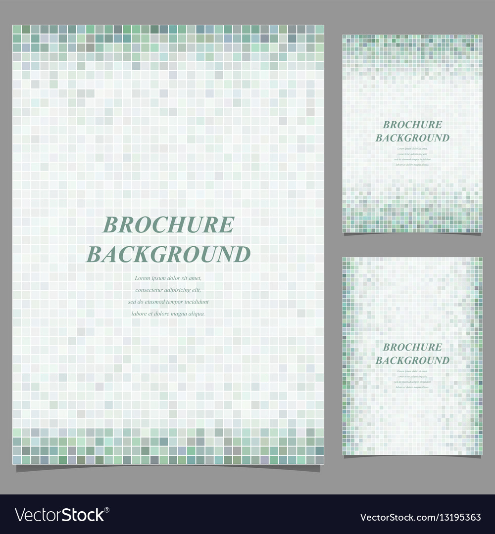 Geometric square pixel pattern page template set