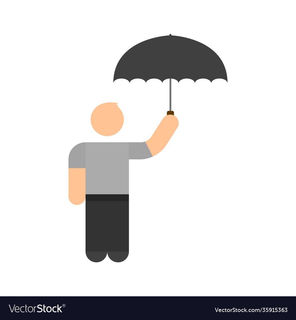 Icon person who is holding an umbrella