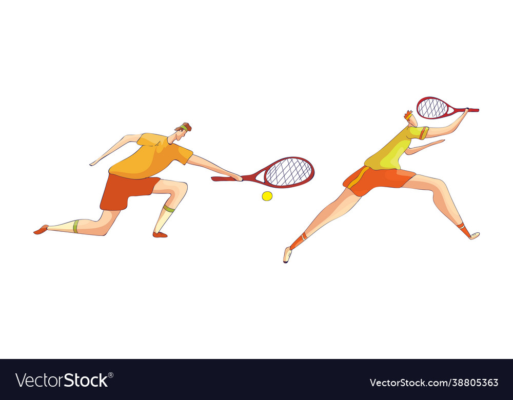 Man athlete in sportswear with racket playing