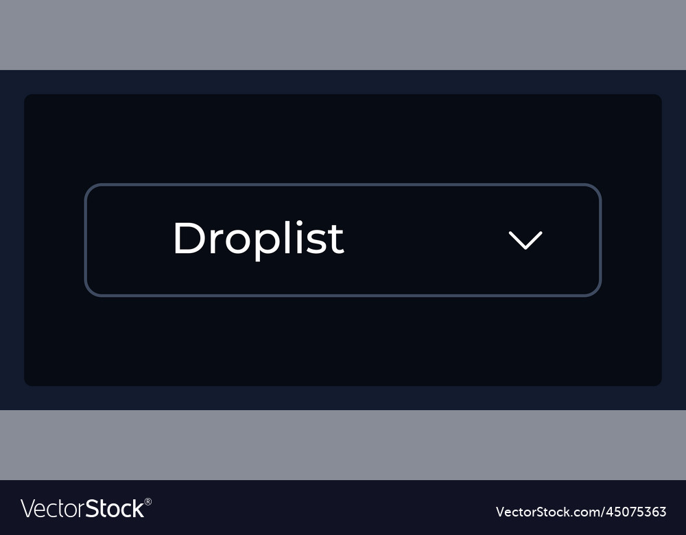 Normal drop down list ui element template vector image Normal drop down list ui element template