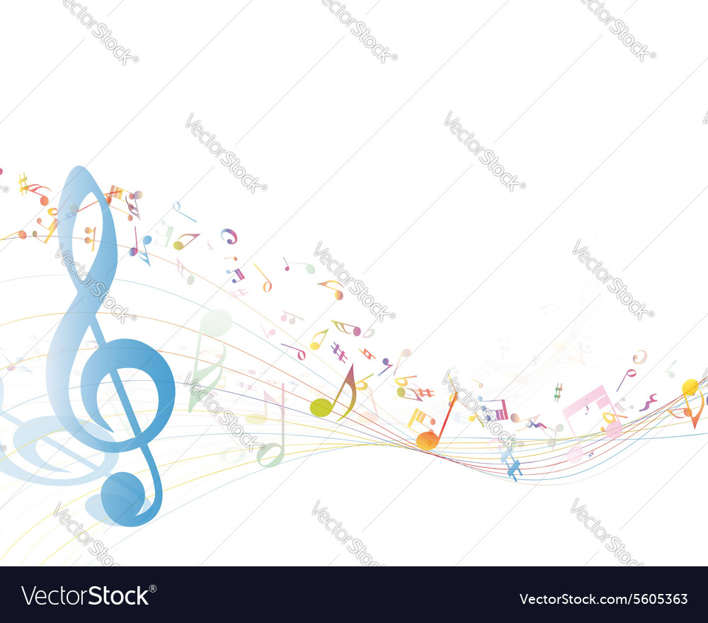 Notes music color Royalty Free Vector Image - VectorStock