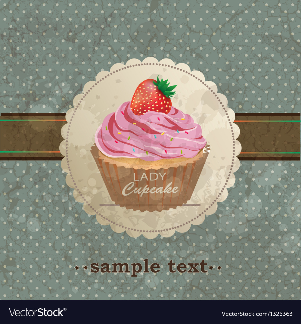 Retro Hintergrund mit Cupcake