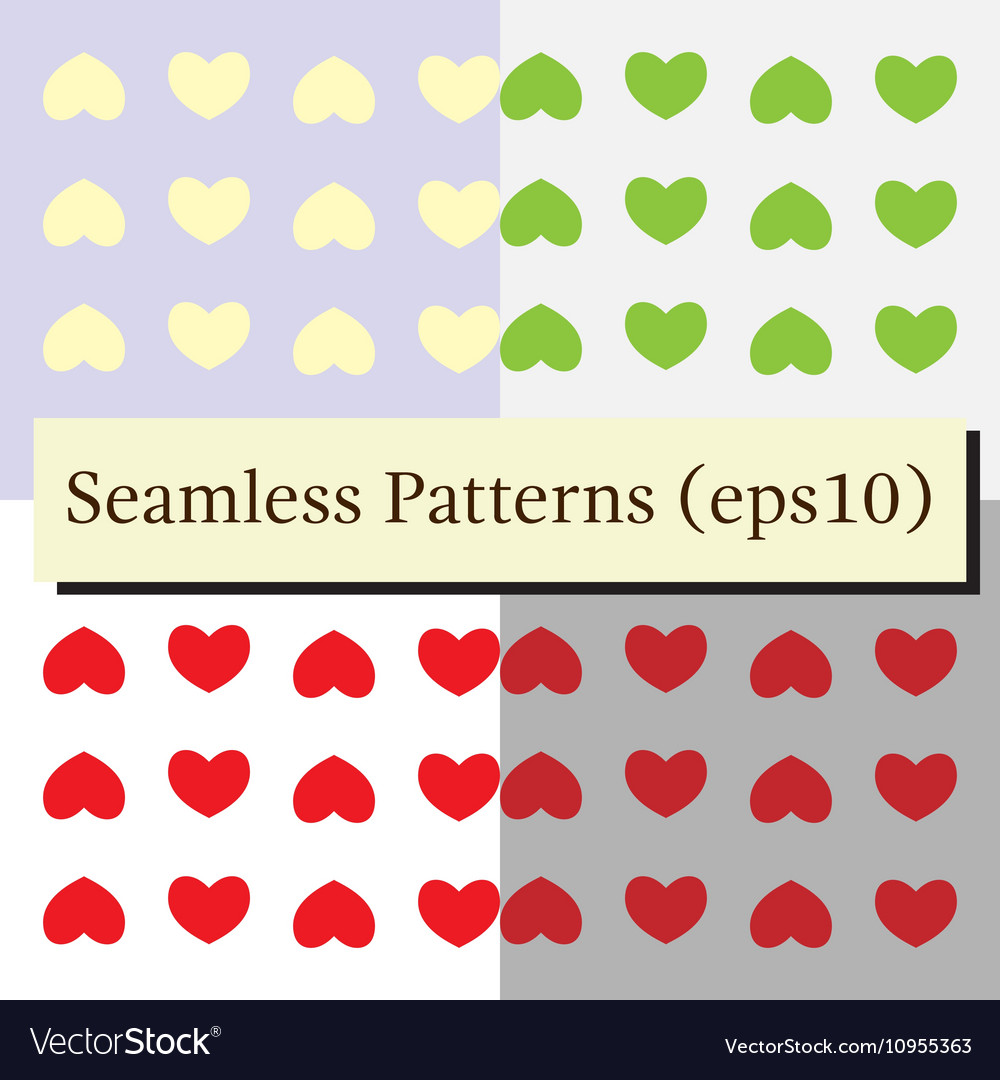 Seamless patterns set with hearts