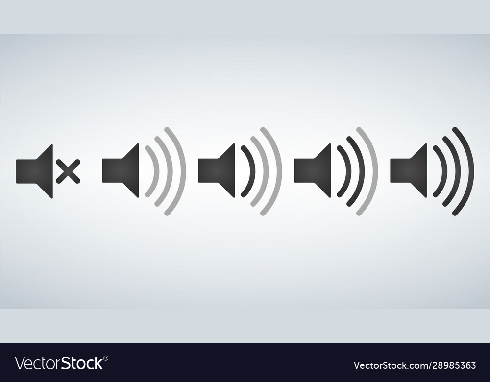 Set sound icons design flat style volume levels