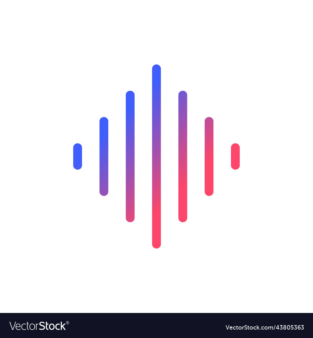 Sound wave pixel perfect gradient linear ui icon vector image Sound wave pixel perfect gradient linear ui icon