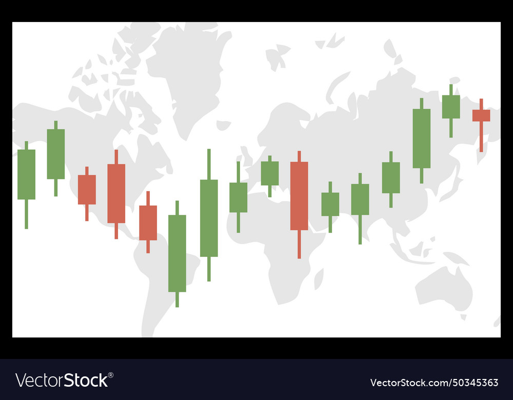 Trade chart with bullish trend patterns Royalty Free Vector