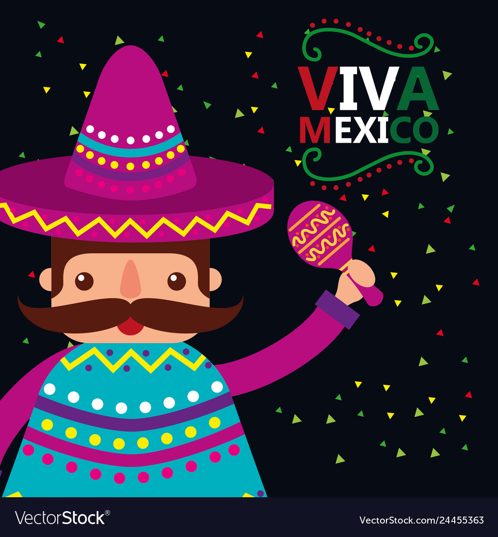 Viva mexico celebration Royalty Free Vector Image