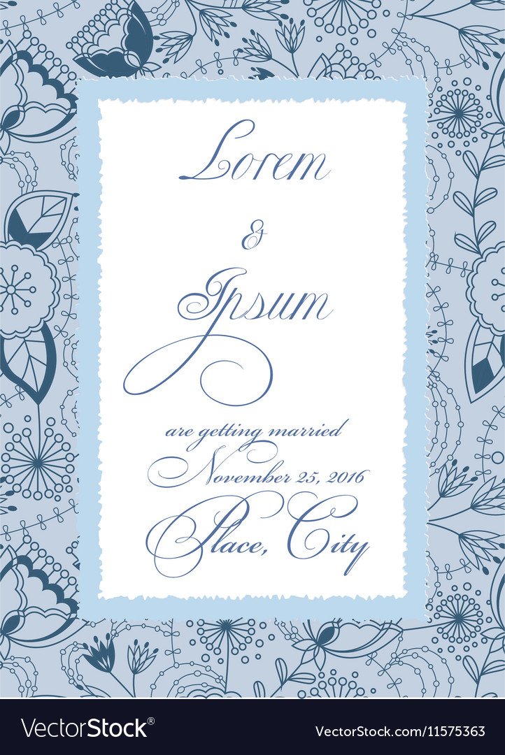 wedding invitation with torn paper banner vector image