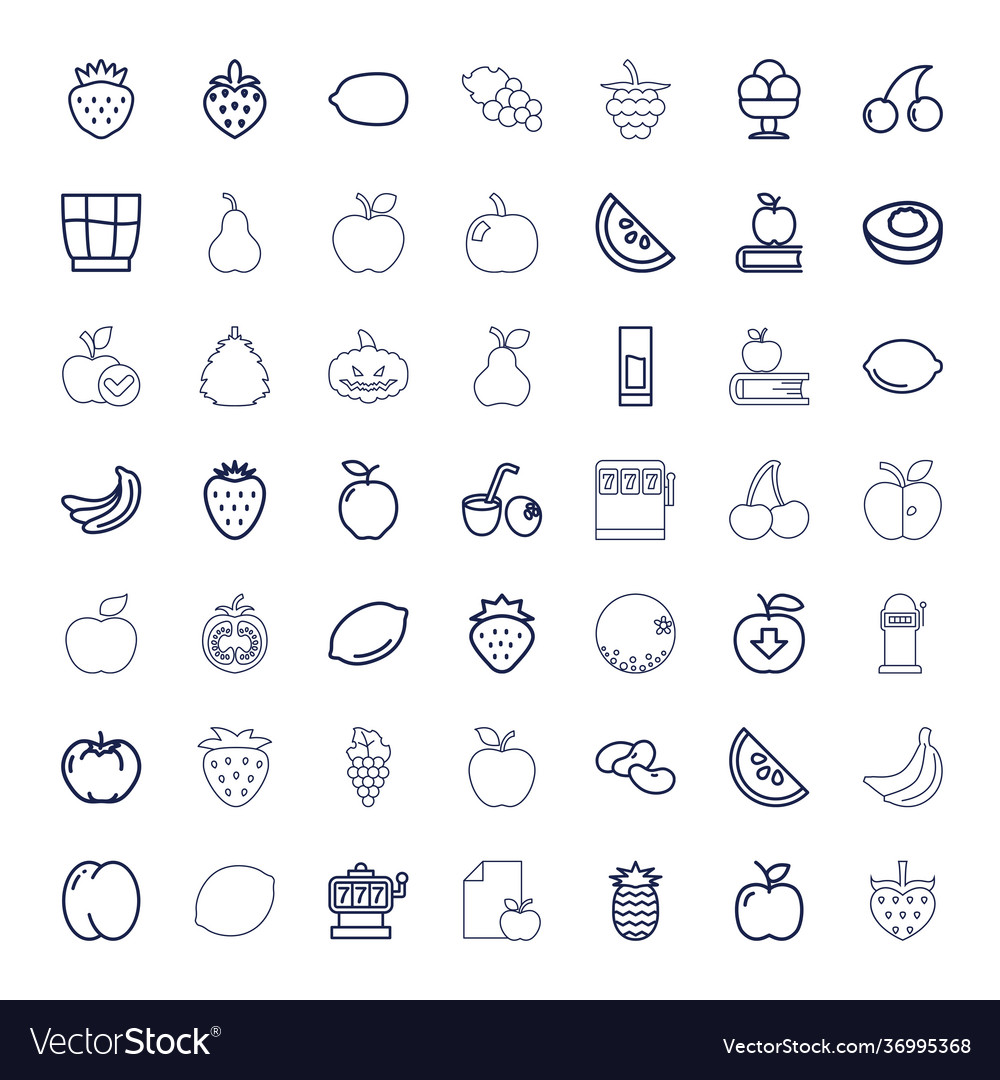 49 fruit icons Royalty Free Vector Image - VectorStock