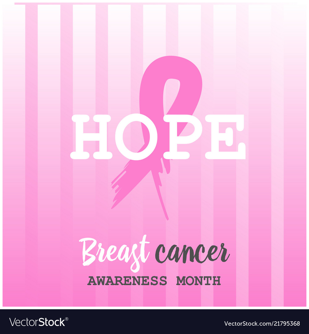 Breast cancer awareness ads poster hope Royalty Free Vector