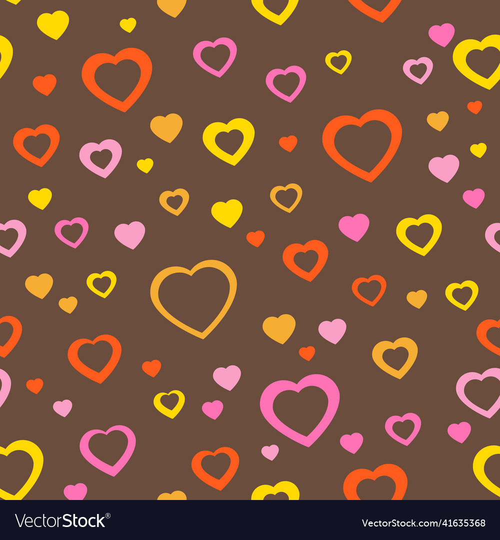 Color pattern with hearts chaotic