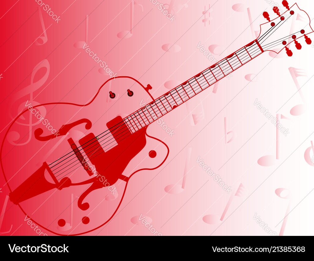 Country pickers guitar outline Royalty Free Vector Image