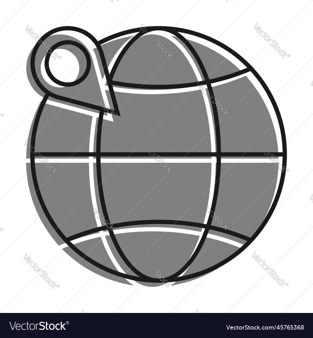 Globe with checkpoint mark navigation on map