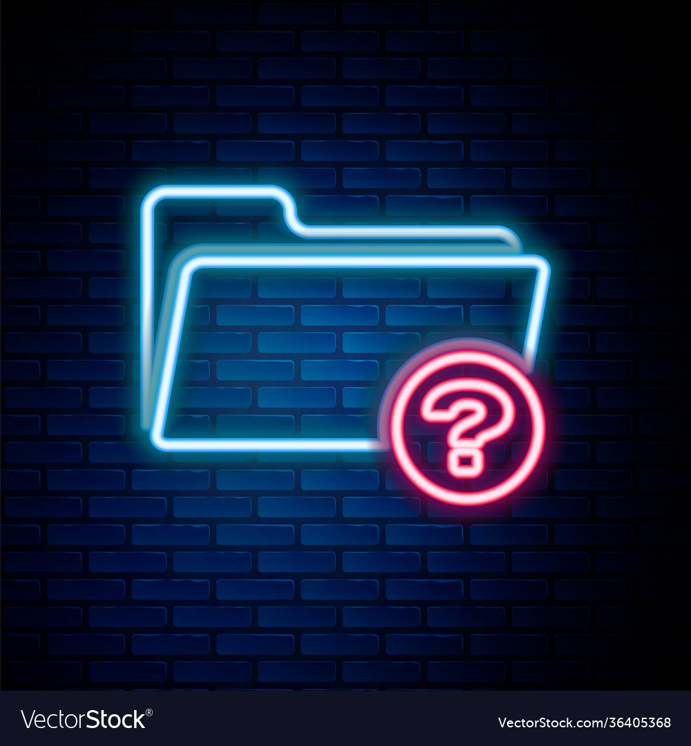 Glowing neon line unknown directory icon isolated vector image Glowing neon line unknown directory icon isolated