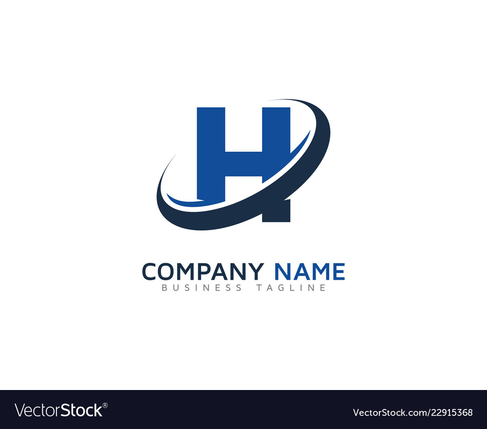 H ring letter with swoosh logo icon design Vector Image