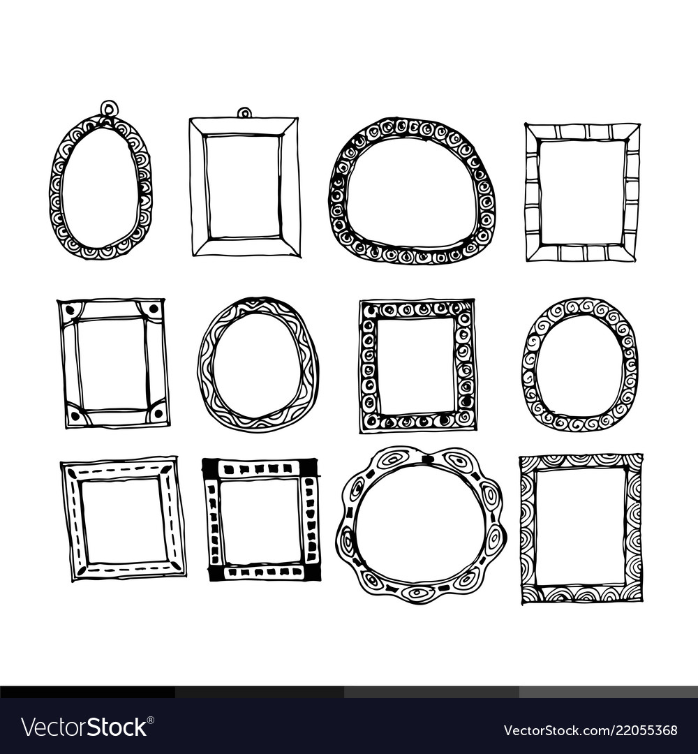 vector black and white engraved frame sketch design 20546940 Vector Art at  Vecteezy