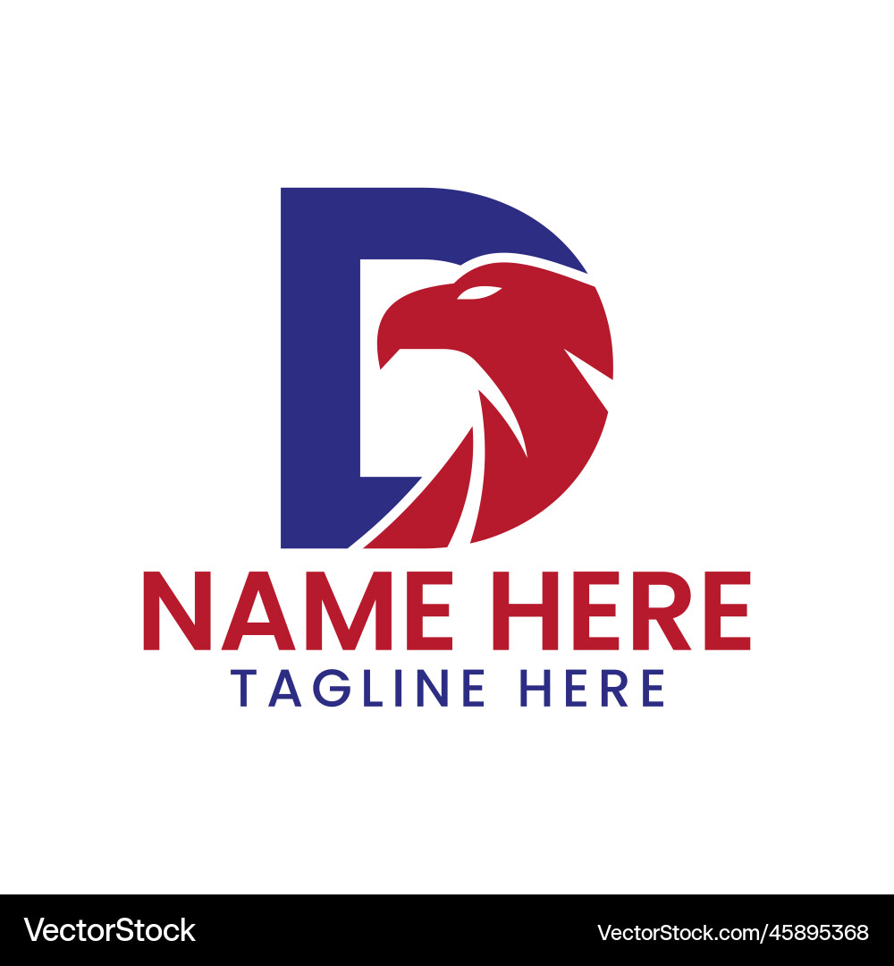 Letter d eagle logo design template Royalty Free Vector