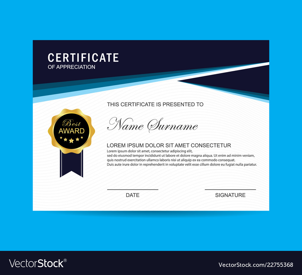 Modern certificate Royalty Free Vector Image - VectorStock