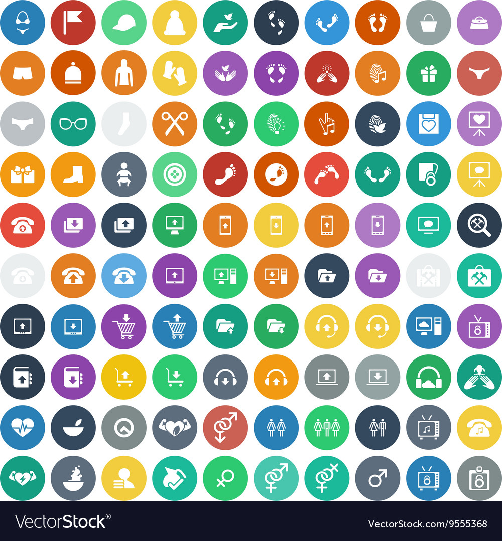 Set of 100 universal icons business internet Vector Image