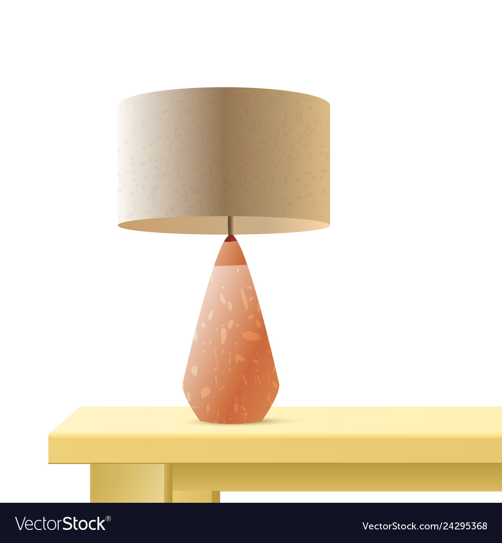 Table lamp realistic 3d color vector image Table lamp realistic 3d color