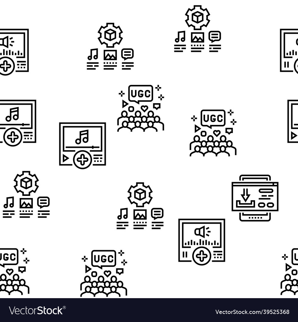 User generated content seamless pattern vector image User generated content seamless pattern