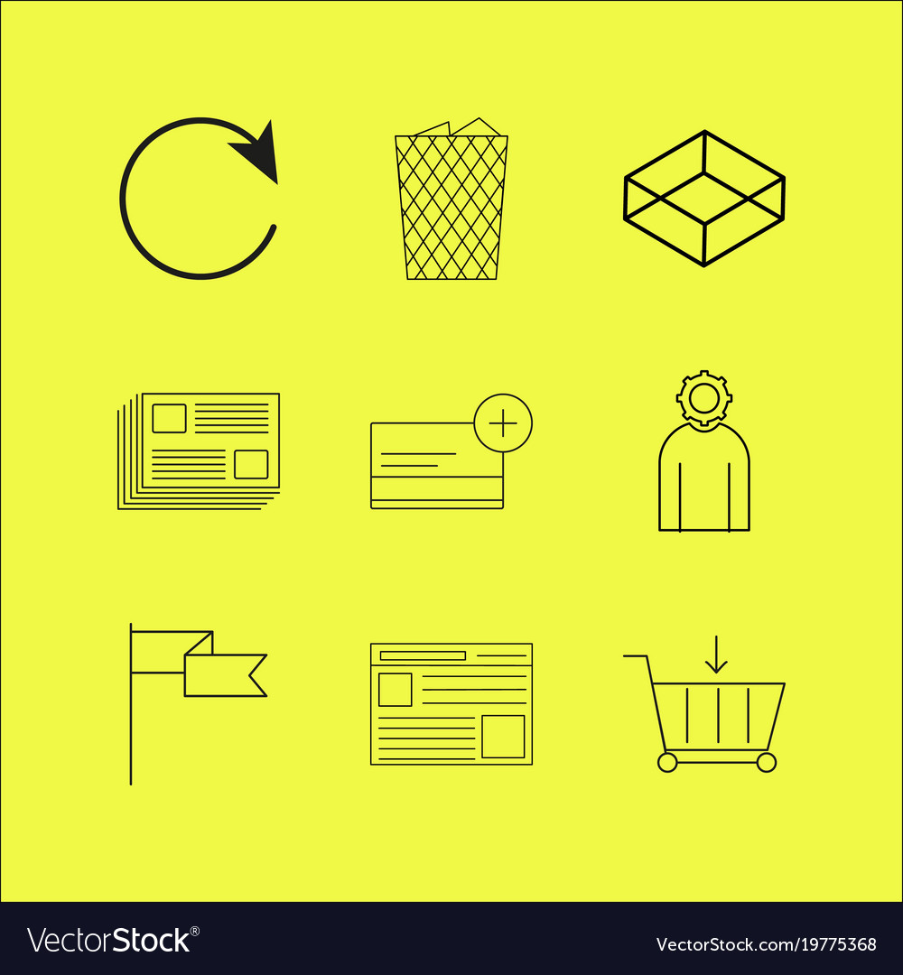 Web linear icon set simple outline icons