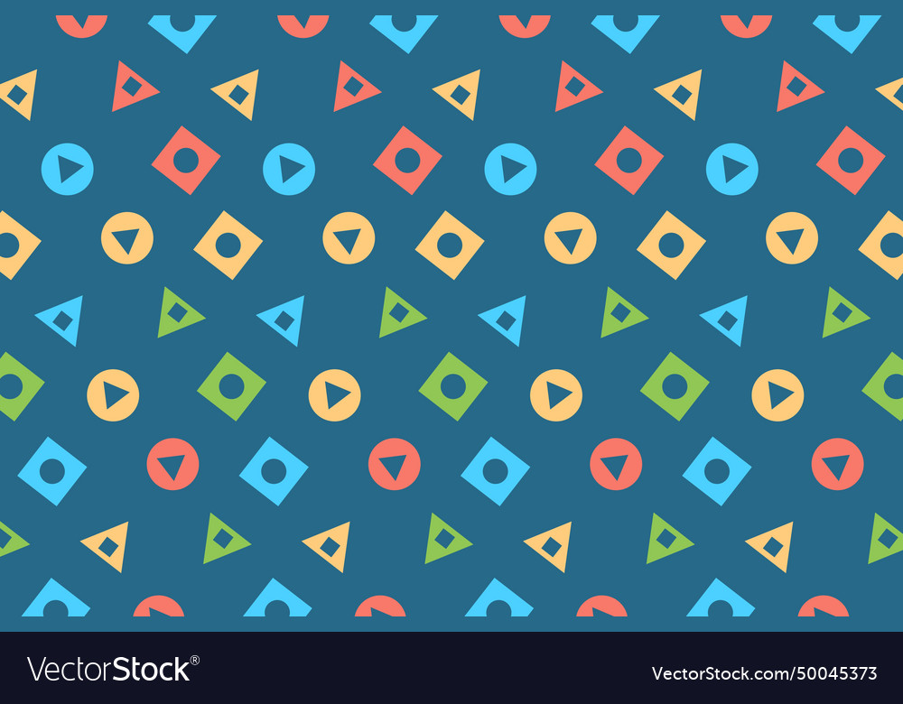 Blue colorful object pattern vector image Blue colorful object pattern