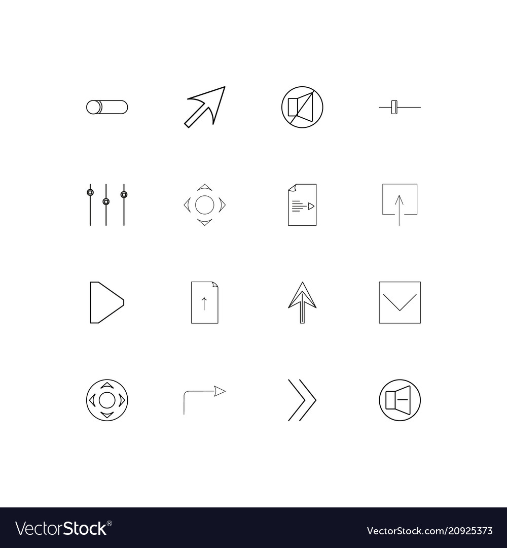 Buttons linear thin icons set outlined simple