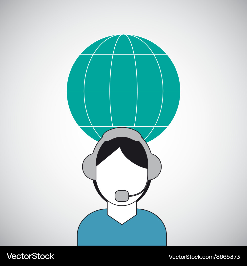 Call center design telemarketing icon support Vector Image
