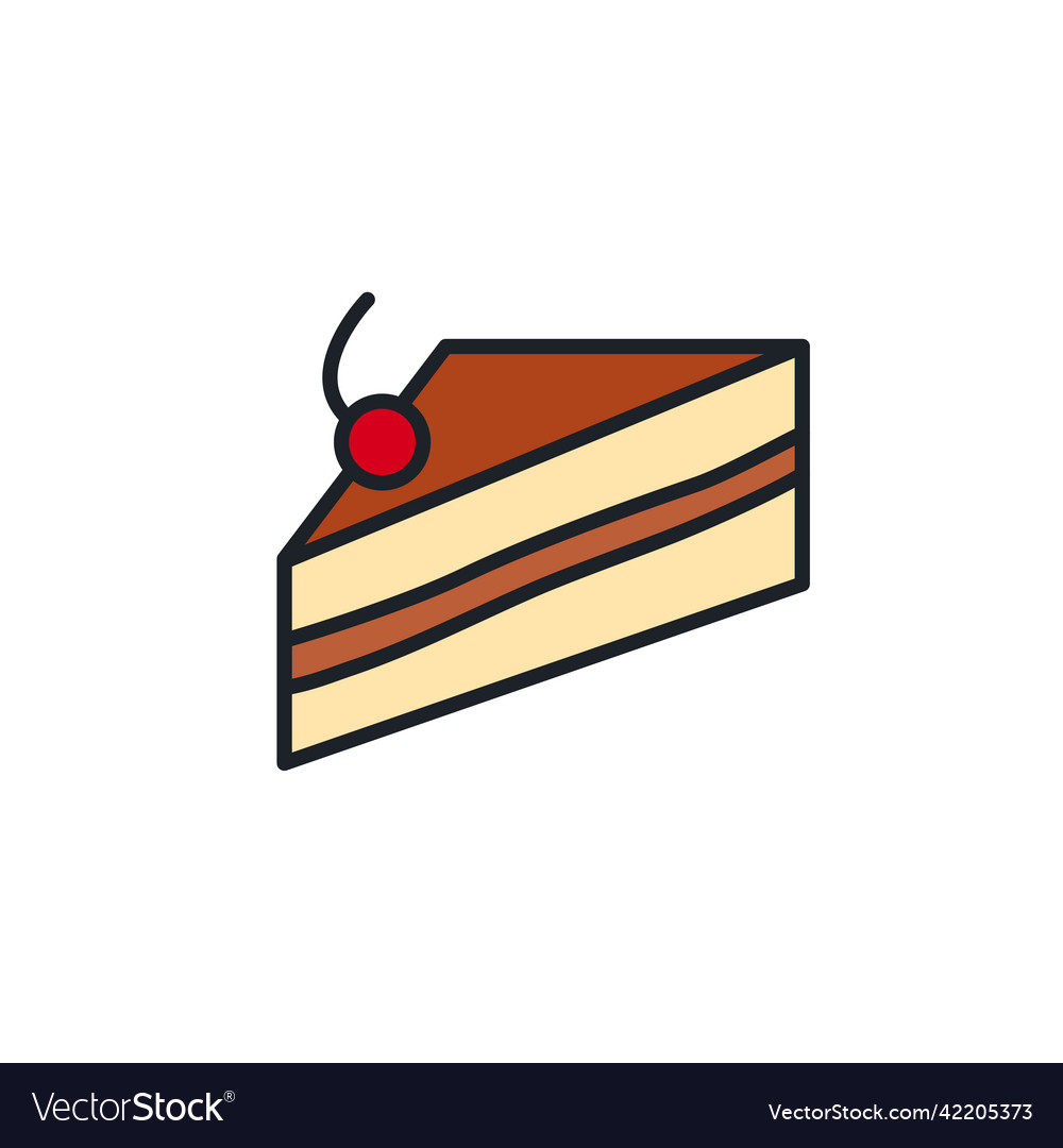 Cheesecake icon slice of cake sweet desserts Vector Image