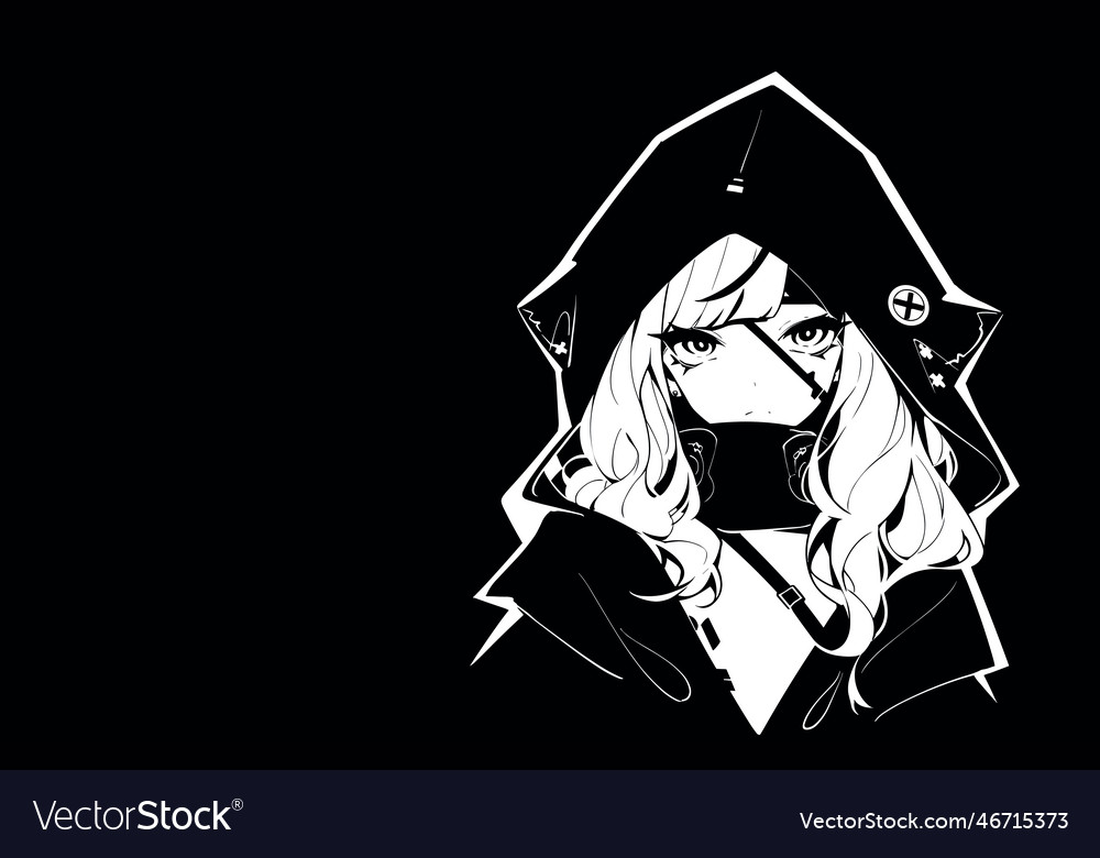 Download Bright Anime Princesses Black And White Wallpaper