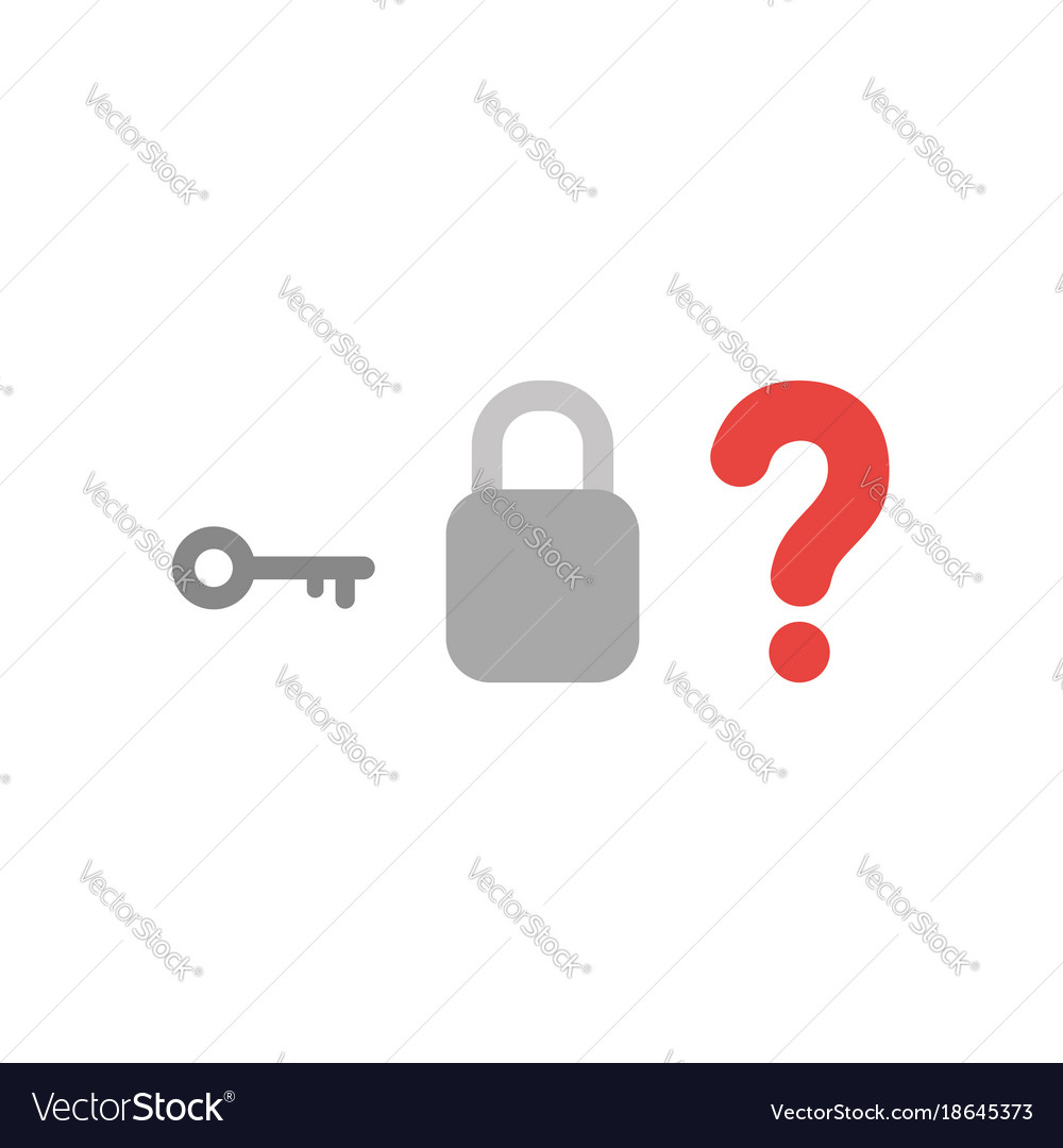 Flat design style concept of key with padlock