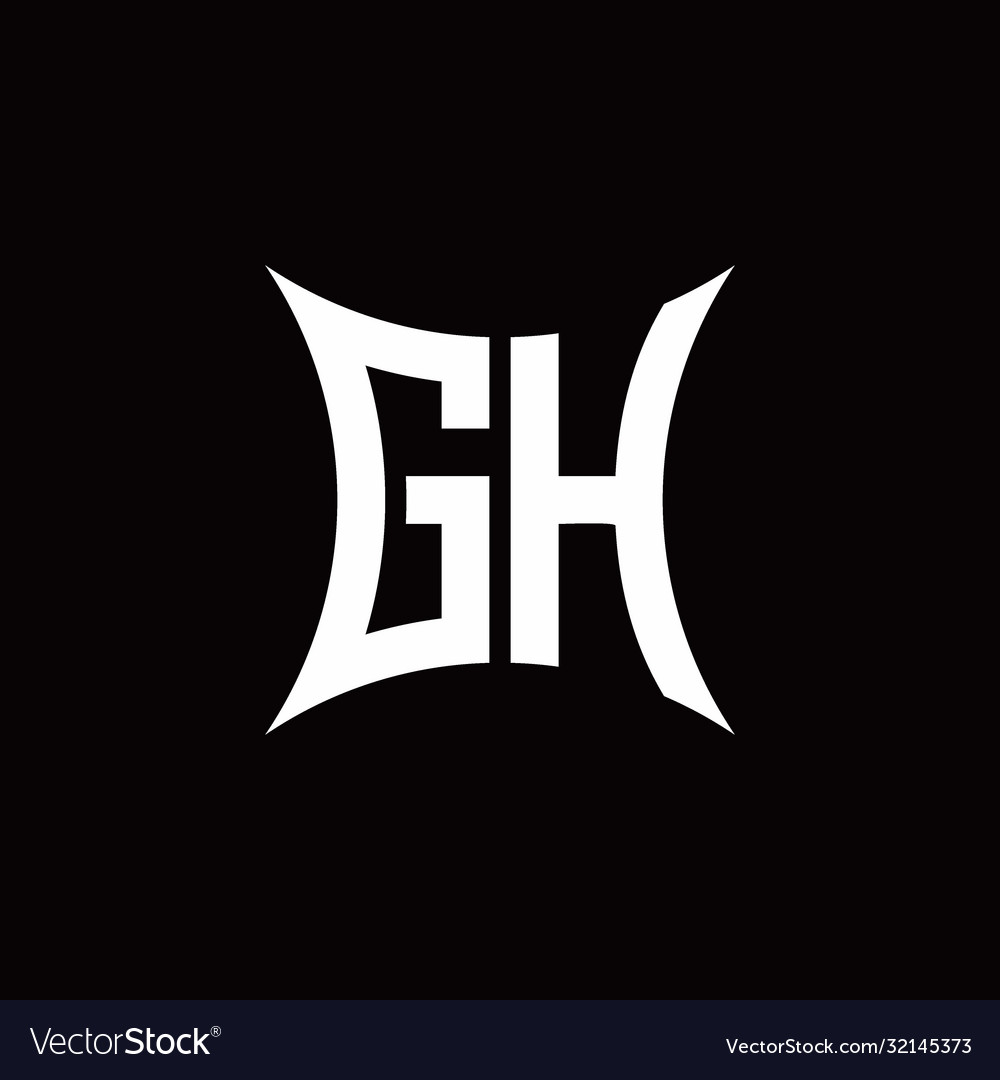 Gh monogram logo with sharped shape design