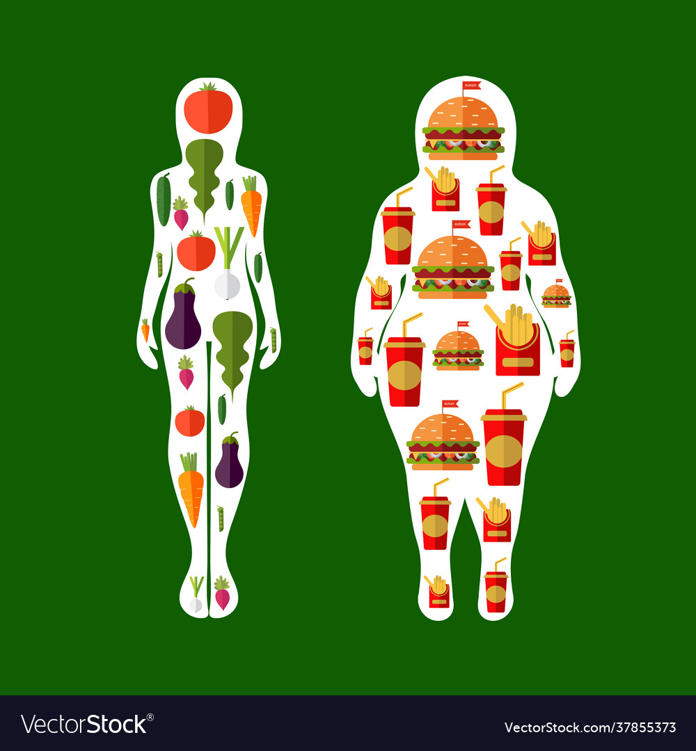 Healthy lifestyle and bad habits a diet Royalty Free Vector