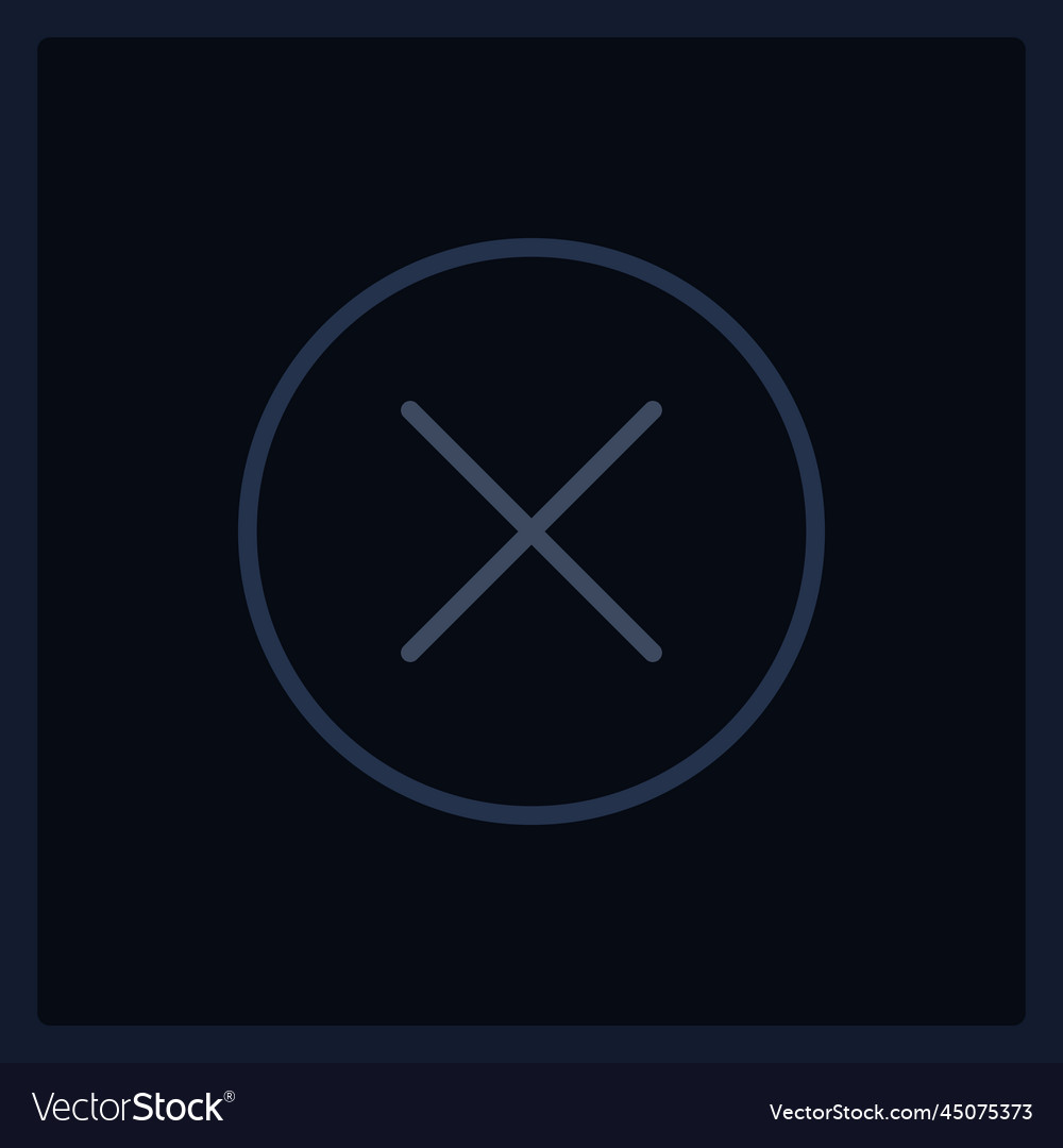 Inactive cancel button ui element template Vector Image