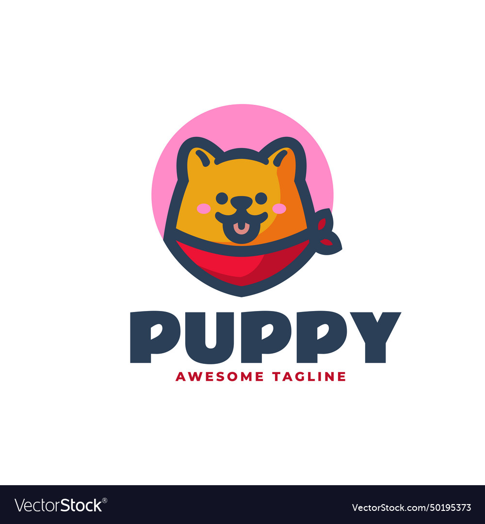 Logo puppy mascot cartoon style Royalty Free Vector Image