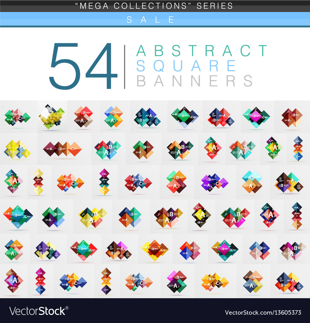 Mega collection of 54 square geometrical web