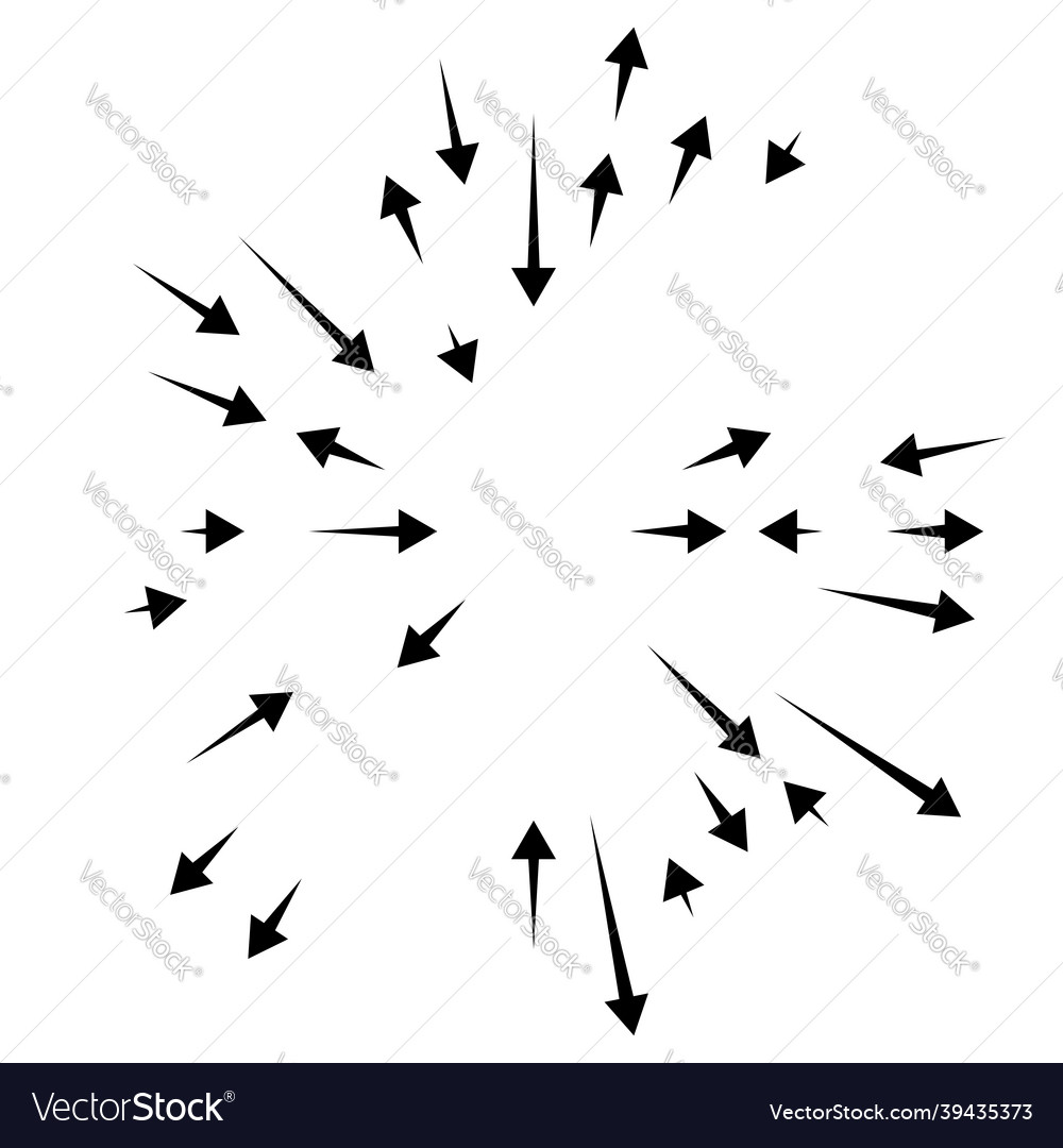 Radial radiating arrows pointers in opposite vector image Radial radiating arrows pointers in opposite