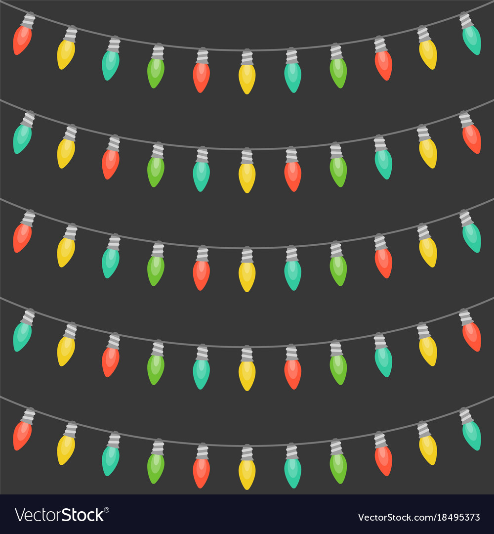 Seamless Pattern Christmas Lights Royalty Free Vector Image