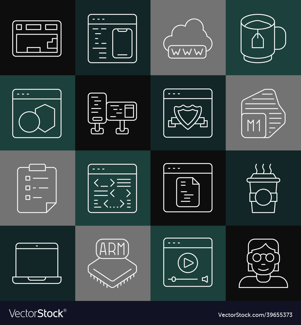 Set line hacker or coder coffee cup to go vector image Set line hacker or coder coffee cup to go