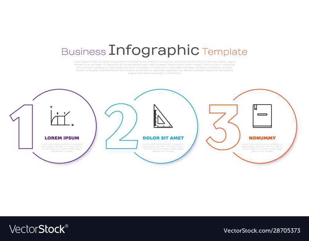 Set line pie chart infographic triangular ruler vector image Set line pie chart infographic triangular ruler